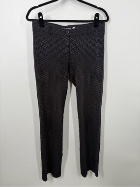Betabrand Straight Leg Black and Gray Patterned Stretch Work Pants